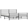 Sengeramme i metall uten madrass med fotgavl svart 180x200 cm