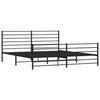 Sengeramme i metall uten madrass med fotgavl svart 180x200 cm