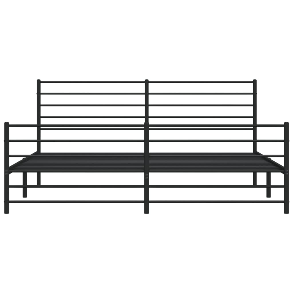 Sengeramme i metall uten madrass med fotgavl svart 180x200 cm