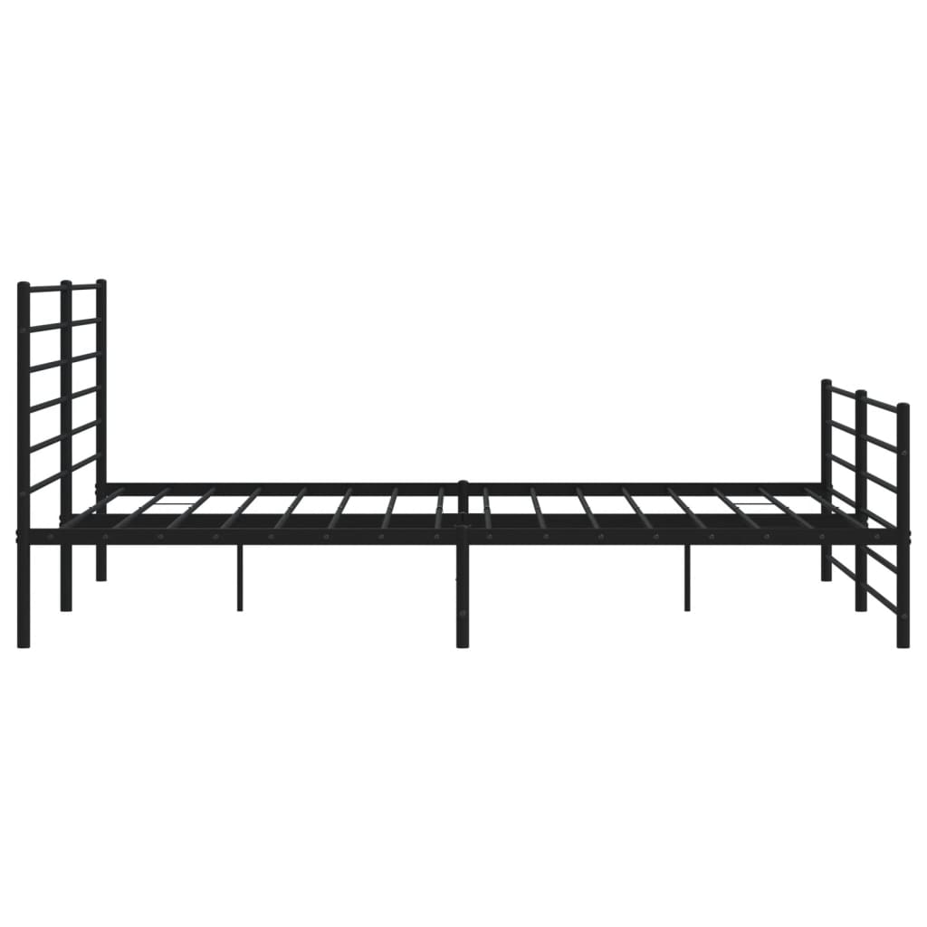 Sengeramme i metall uten madrass med fotgavl svart 180x200 cm