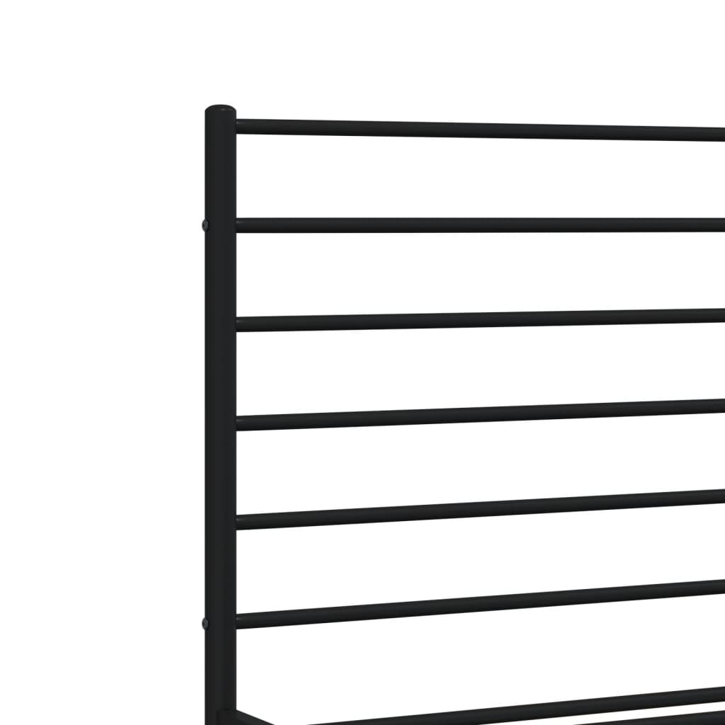 Sengeramme i metall uten madrass med fotgavl svart 180x200 cm