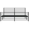 Sengeramme i metall med hode- og fotgavl svart 183x213 cm