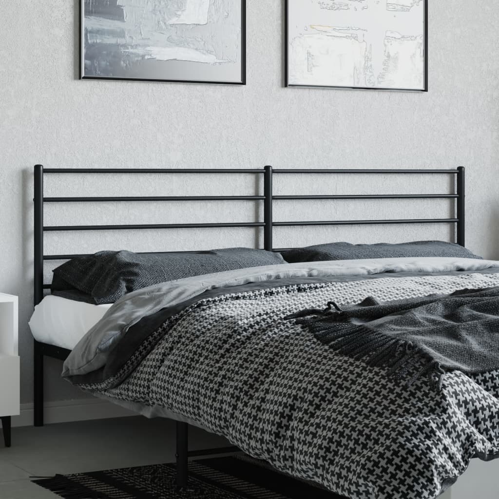 Utskiftbar sengegavl i metall svart 200 cm