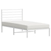 Sengeramme i metall uten madrass med hodegavl hvit 75x190 cm