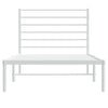 Sengeramme i metall uten madrass med hodegavl hvit 75x190 cm