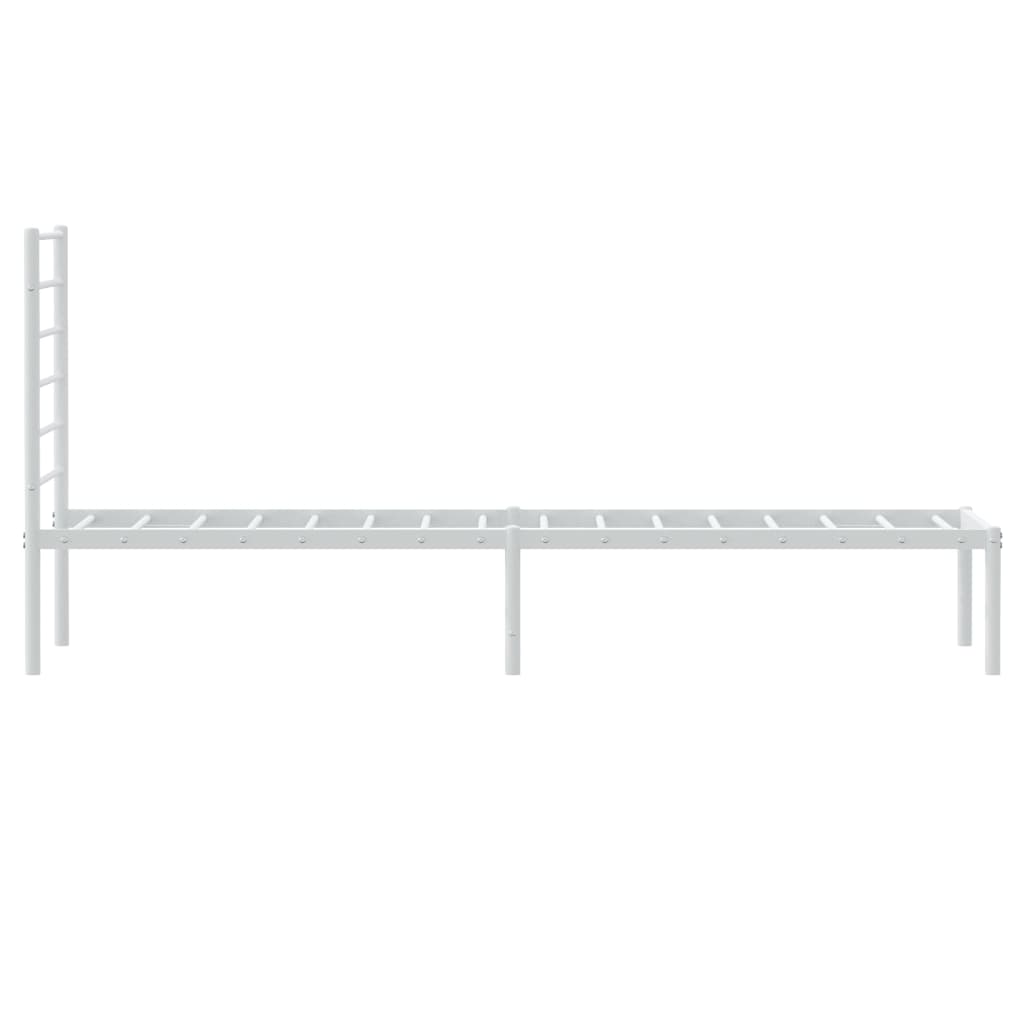 Sengeramme i metall med hodegavl hvit 90x190 cm