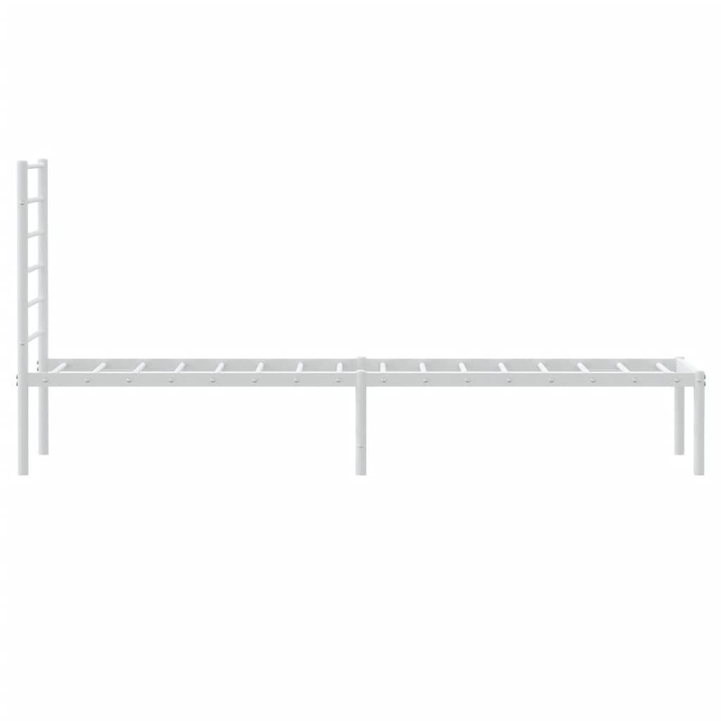 Sengeramme i metall med hodegavl hvit 90x200 cm