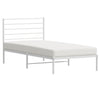 Sengeramme i metall med hodegavl hvit 107x203 cm