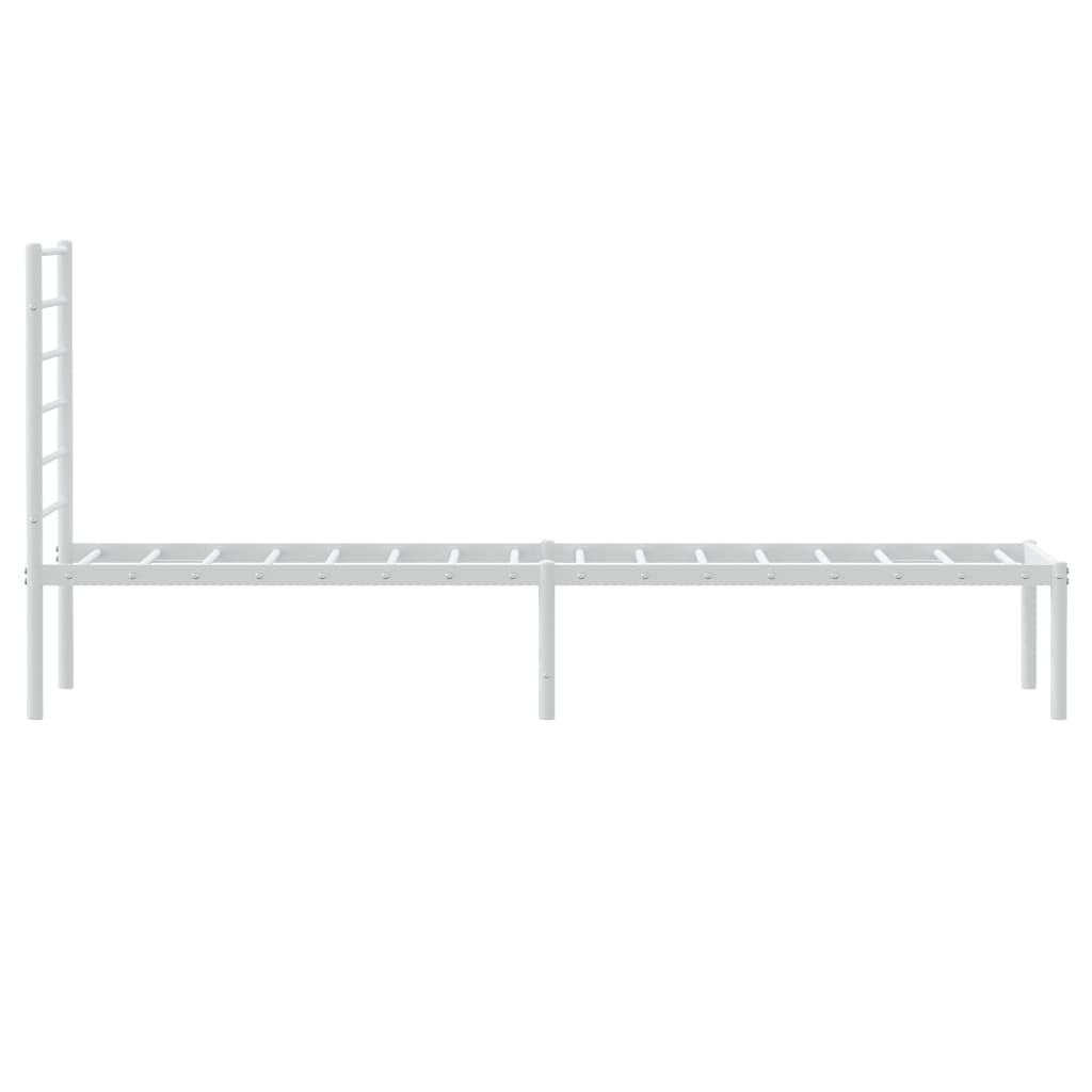 Sengeramme i metall med hodegavl hvit 107x203 cm