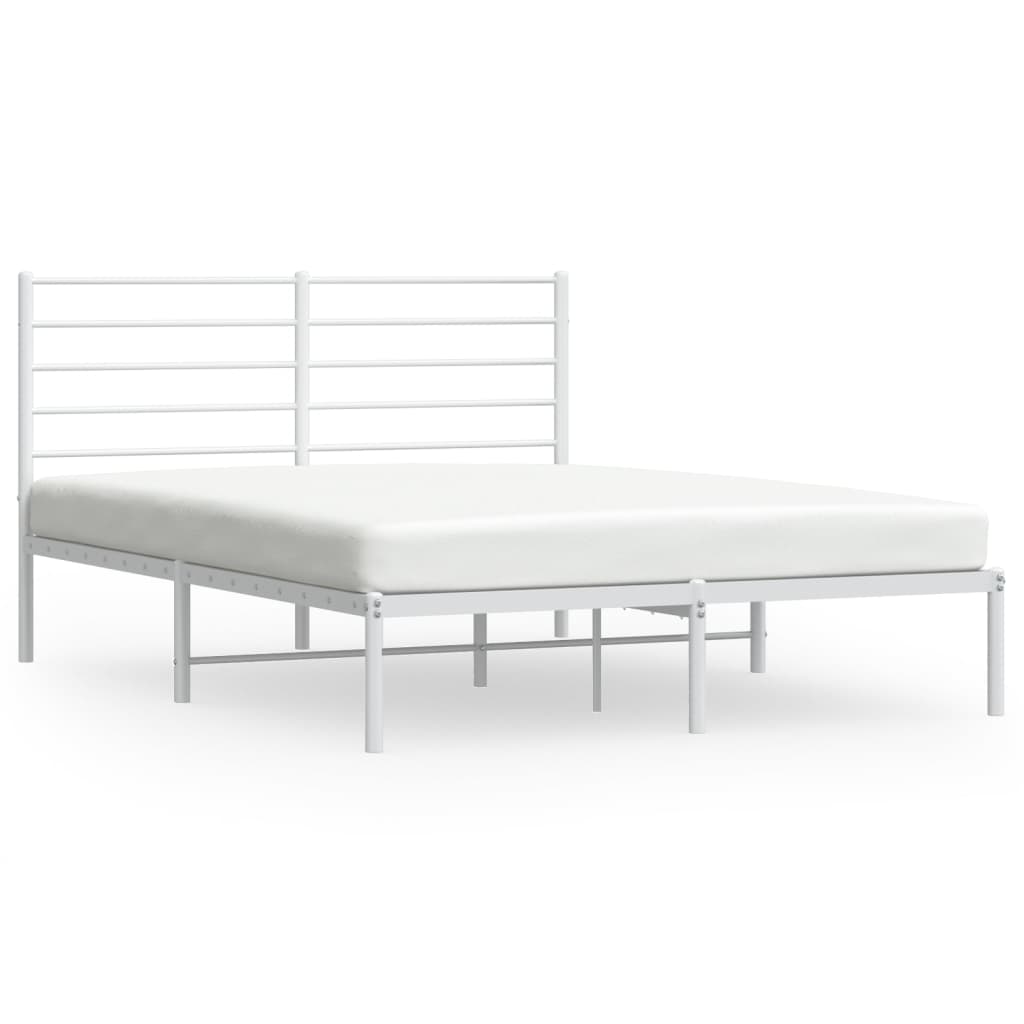 Sengeramme i metall med hodegavl hvit 120x190 cm