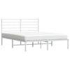 Sengeramme i metall med hodegavl hvit 120x190 cm