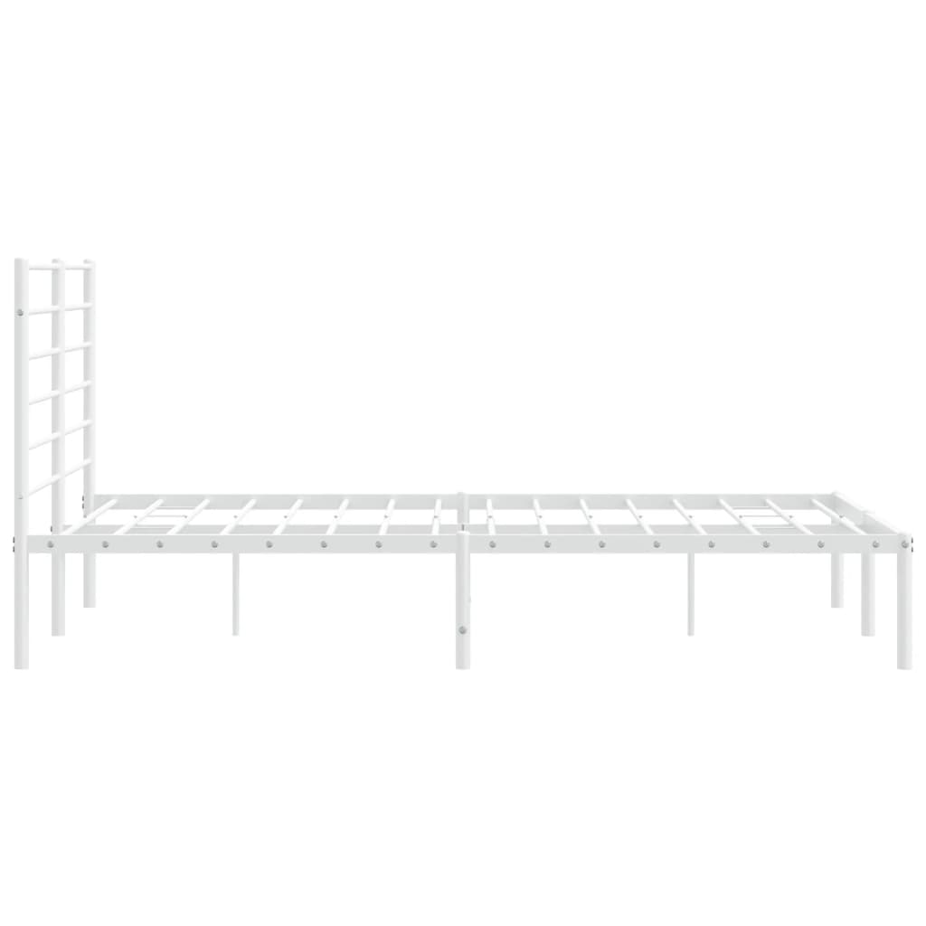 Sengeramme i metall med hodegavl hvit 120x190 cm