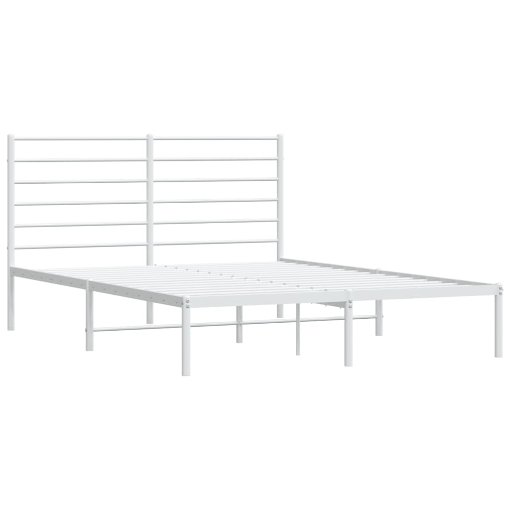 Sengeramme i metall med hodegavl hvit 120x200 cm