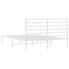Sengeramme i metall med hodegavl hvit 135x190 cm