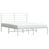 Sengeramme i metall med hodegavl hvit 140x190 cm