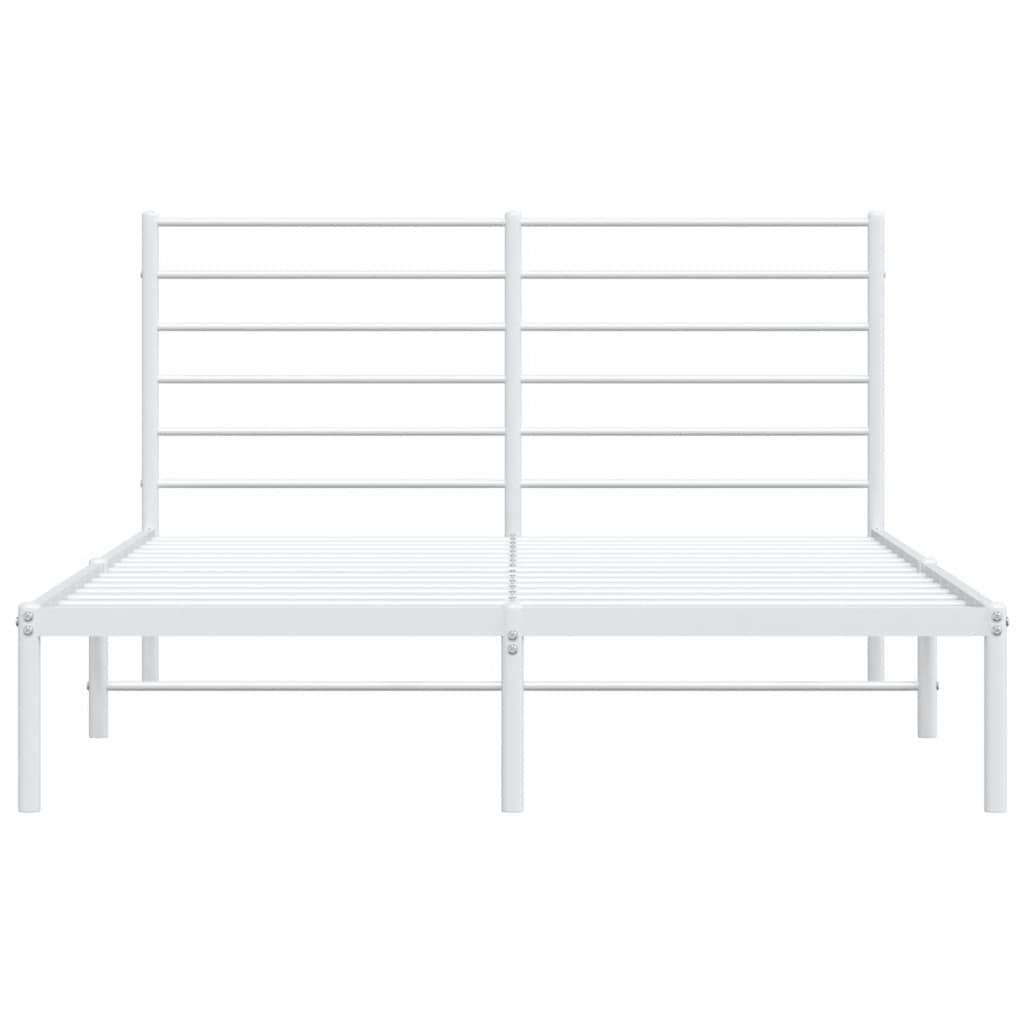 Sengeramme i metall med hodegavl hvit 140x190 cm