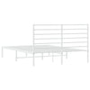 Sengeramme i metall med hodegavl hvit 140x190 cm