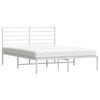 Sengeramme i metall med sengegavl hvit 150x200 cm