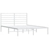 Sengeramme i metall med sengegavl hvit 150x200 cm