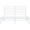 Sengeramme i metall med sengegavl hvit 150x200 cm
