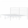 Sengeramme i metall med sengegavl hvit 150x200 cm