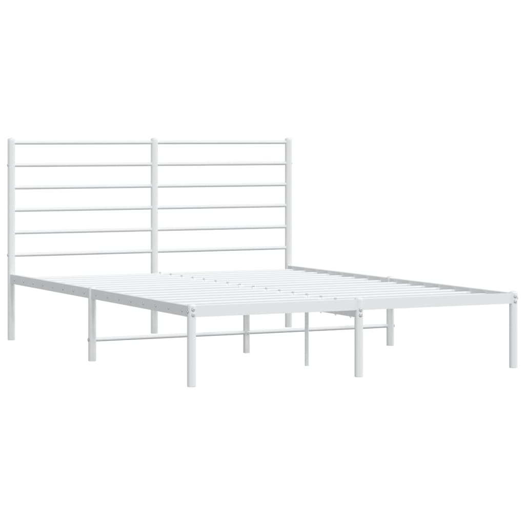 Sengeramme i metall med sengegavl hvit 160x200 cm