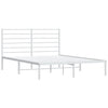 Sengeramme i metall med sengegavl hvit 160x200 cm