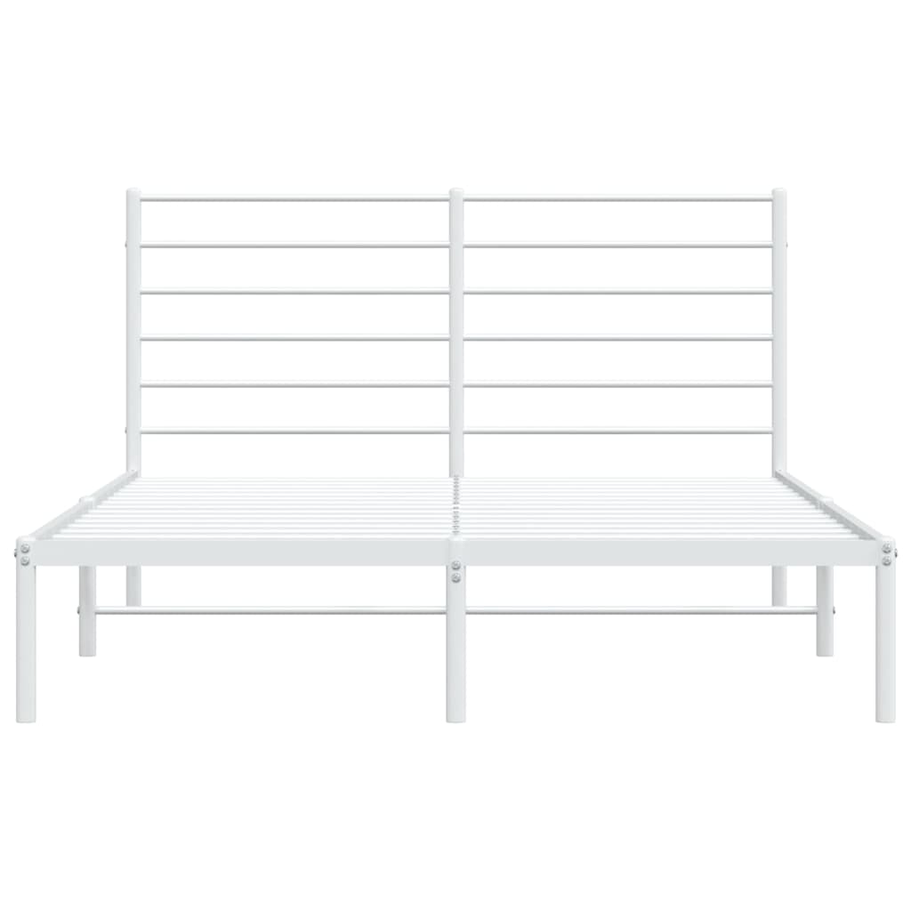 Sengeramme i metall med sengegavl hvit 160x200 cm