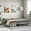 Sengeramme i metall med sengegavl hvit 180x200 cm