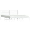 Sengeramme i metall med sengegavl hvit 180x200 cm