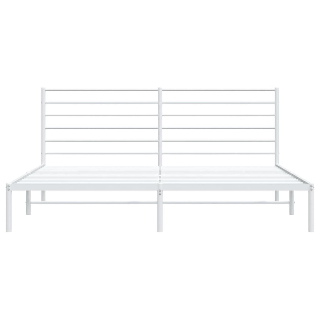 Sengeramme i metall med sengegavl hvit 180x200 cm