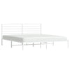 Sengeramme i metall med hodegavl hvit 183x213 cm