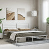 Sengeramme i metall med hodegavl hvit 193x203 cm