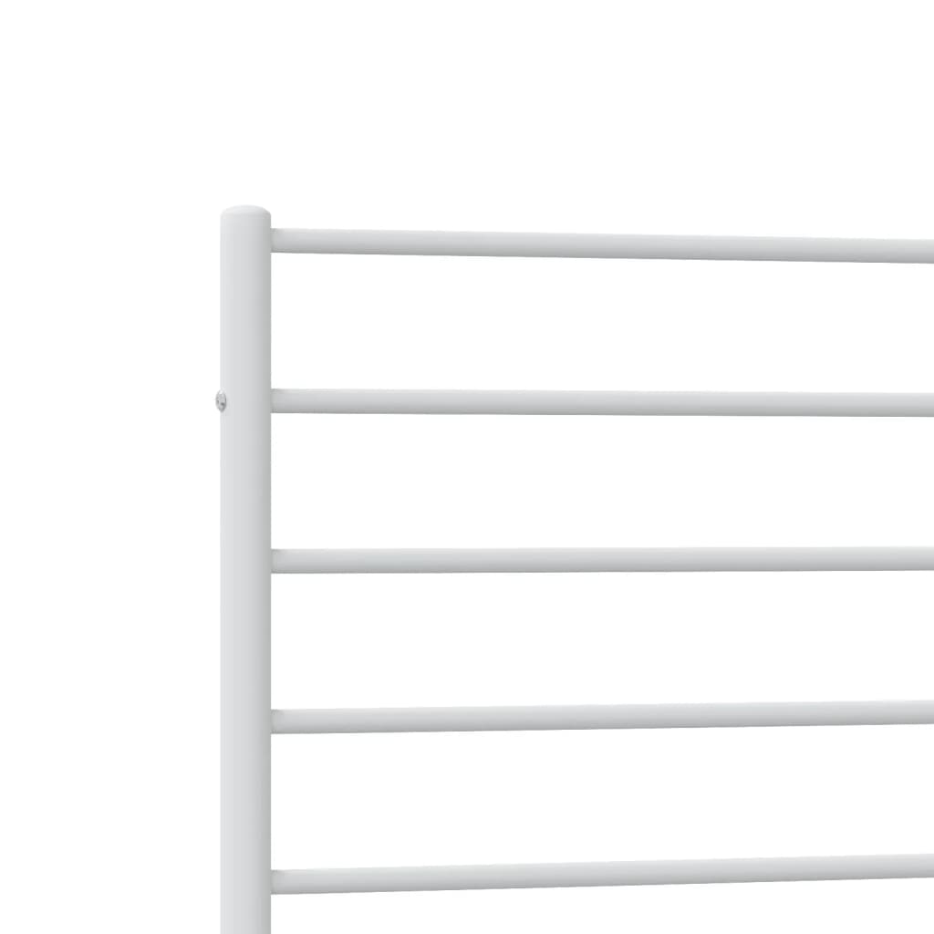 Sengeramme i metall med hode- og fotgavl hvit 80x200 cm