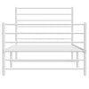 Sengeramme i metall med hode- og fotgavl hvit 90x200 cm