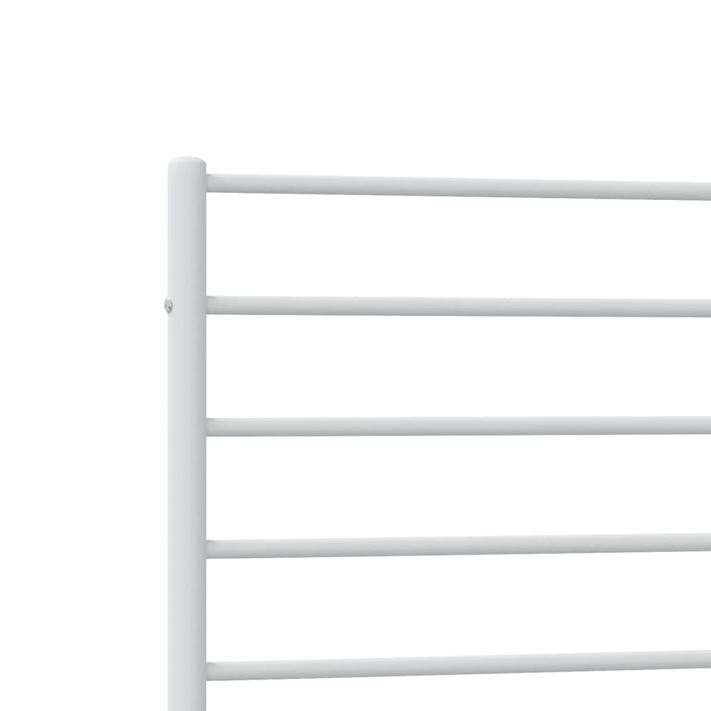 Sengeramme i metall med hode- og fotgavl hvit 100x190 cm
