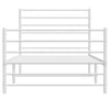 Sengeramme i metall med hode- og fotgavl hvit 100x200 cm