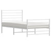 Sengeramme i metall med hode- og fotgavl hvit 107x203 cm