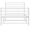 Sengeramme i metall med hode- og fotgavl hvit 107x203 cm