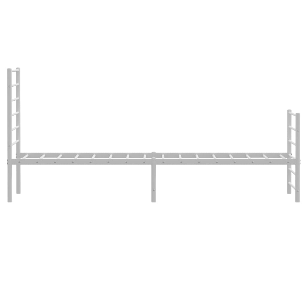 Sengeramme i metall med hode- og fotgavl hvit 107x203 cm