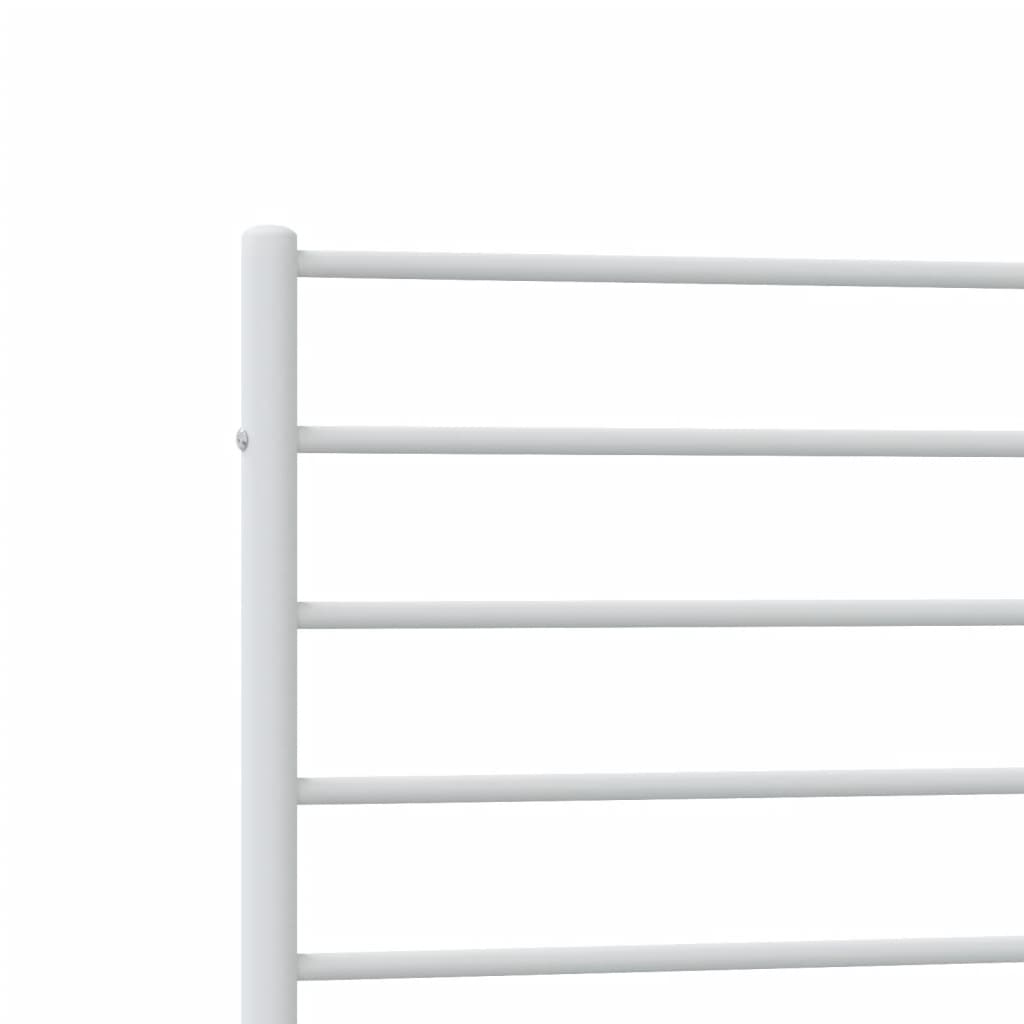Sengeramme i metall med hode- og fotgavl hvit 107x203 cm