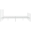 Sengeramme i metall med hode- og fotgavl hvit 183x213 cm