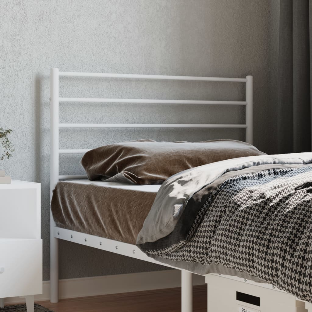 Utskiftbar sengegavl i metall hvit 100 cm