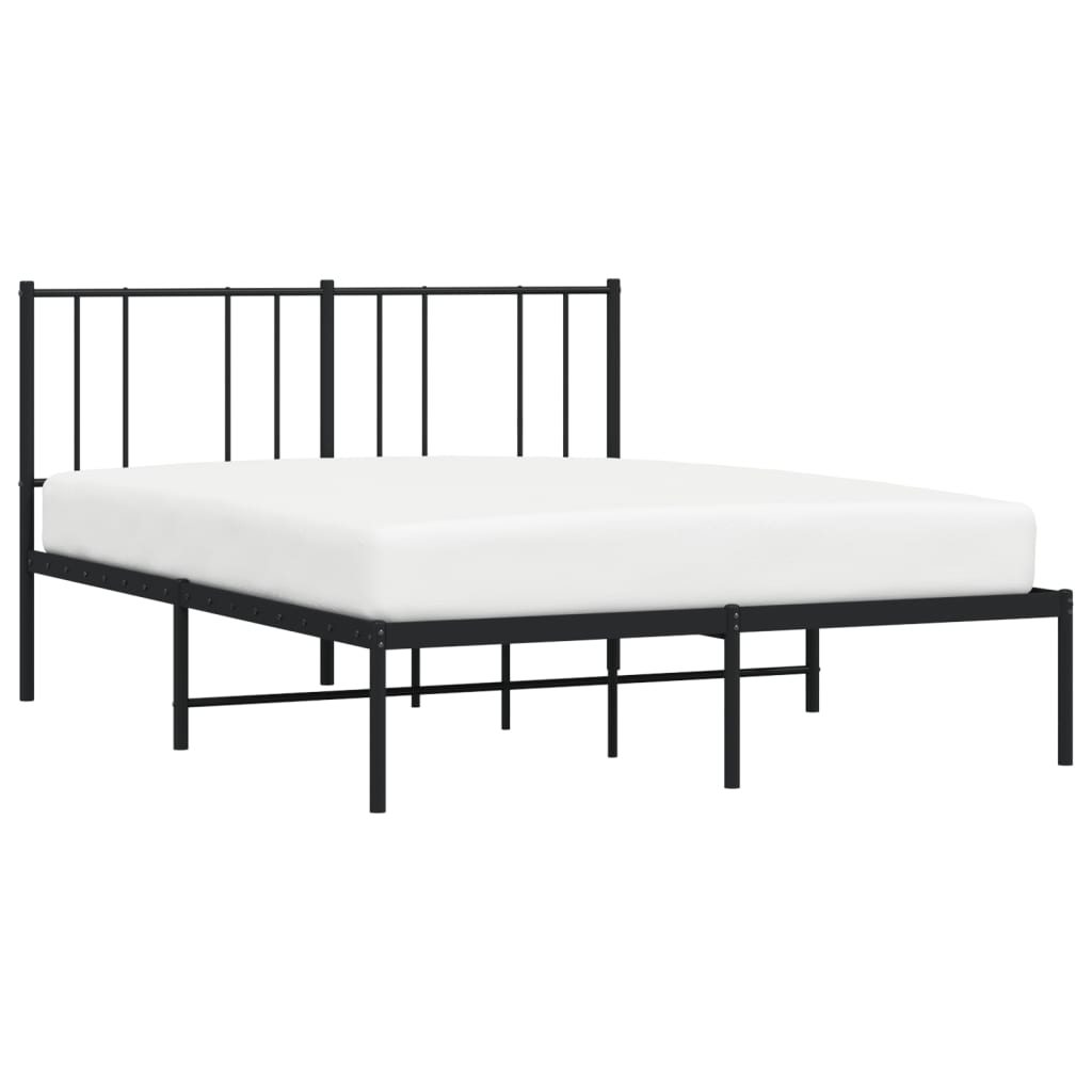 Sengeramme i metall med sengegavl svart 120x200 cm