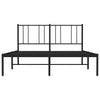 Sengeramme i metall med sengegavl svart 120x200 cm