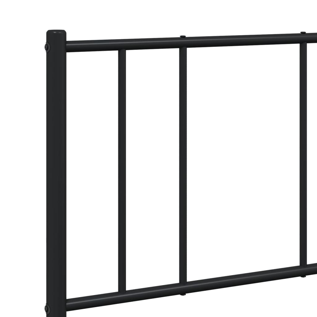 Sengeramme i metall med sengegavl svart 120x200 cm