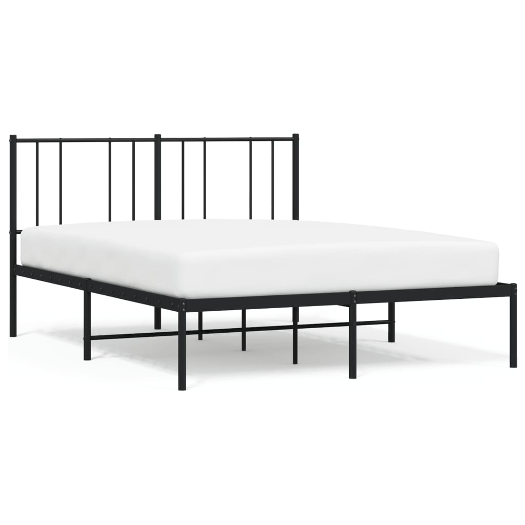 Sengeramme i metall med hodegavl svart 135x190 cm