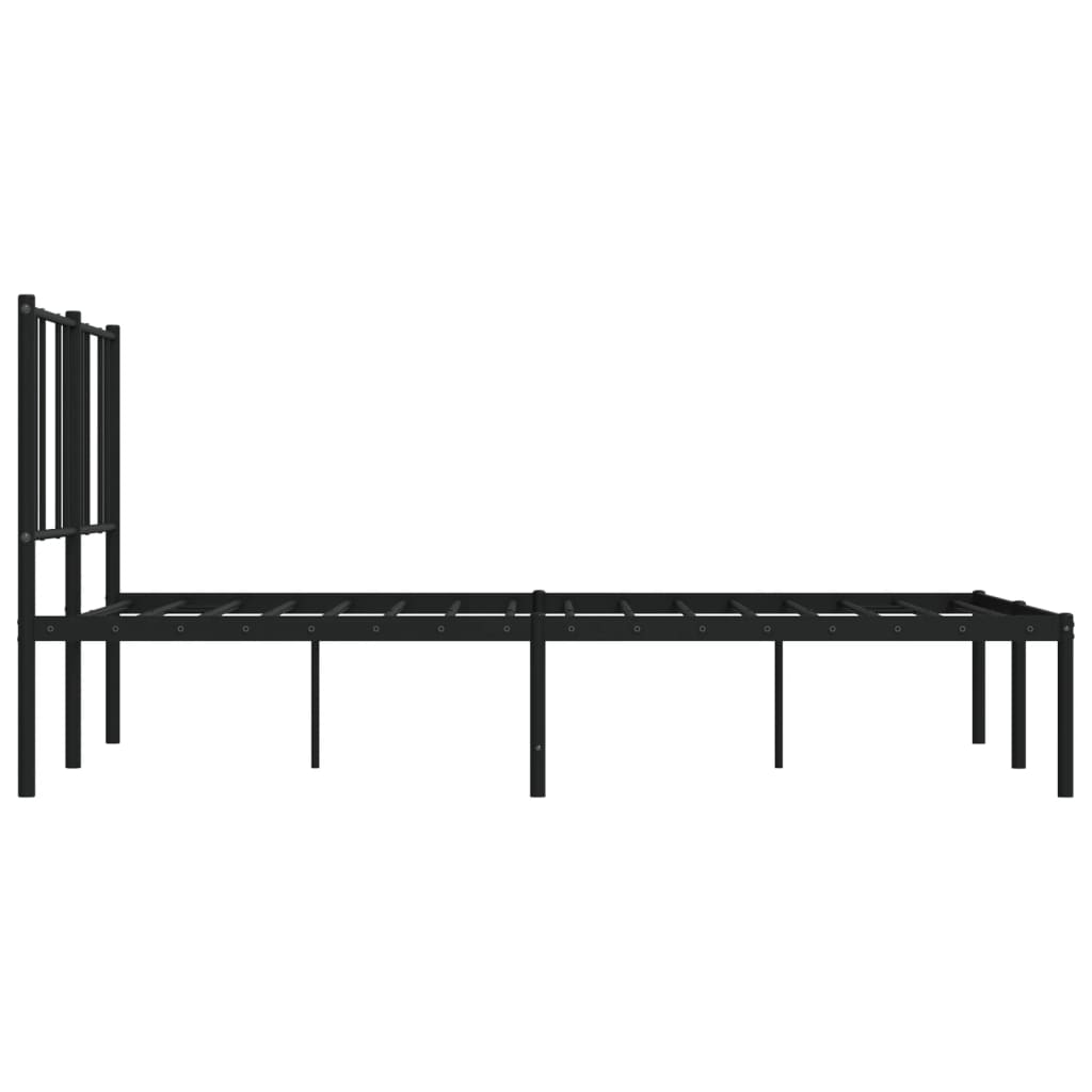 Sengeramme i metall med hodegavl svart 135x190 cm