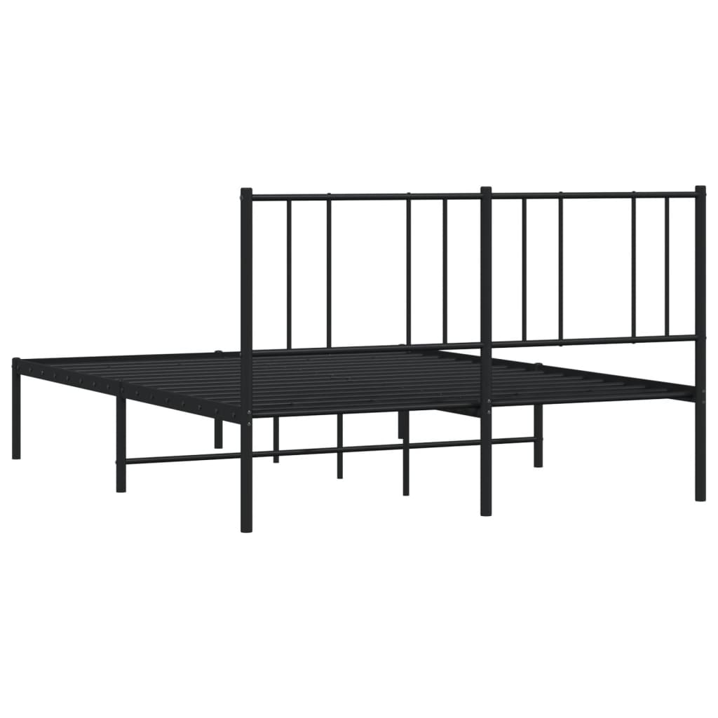 Sengeramme i metall med hodegavl svart 135x190 cm