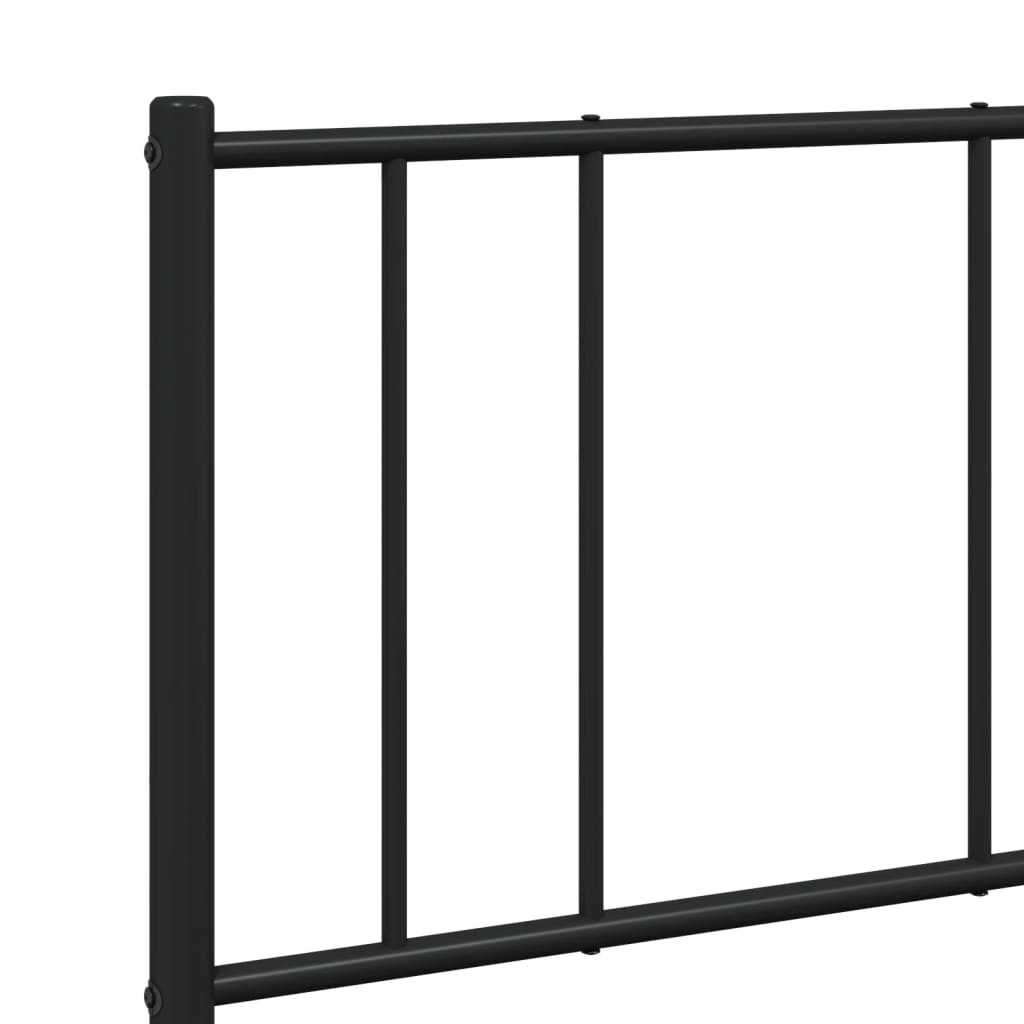 Sengeramme i metall med hodegavl svart 135x190 cm
